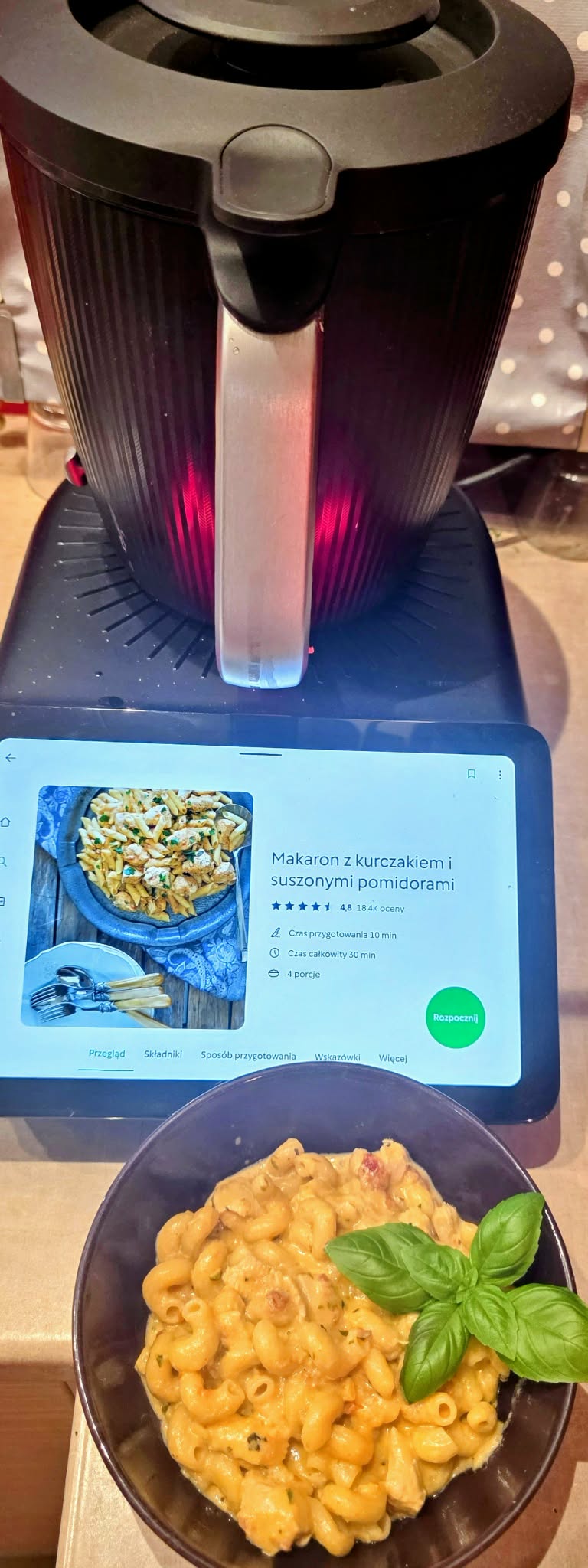 Makaron z kurczakiem i suszonymi pomidorami Thermomix